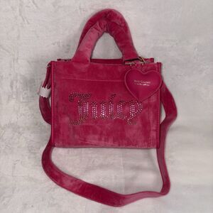 Juicy Couture Free Love Big Spender Hot Pink Fuzzy Mini Tote NWT